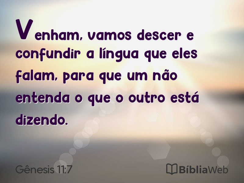 Gênesis 11:7 em imagem para compartilhar