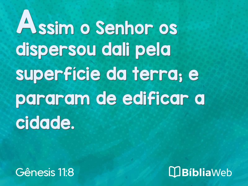 Gênesis 11:8 em imagem para compartilhar