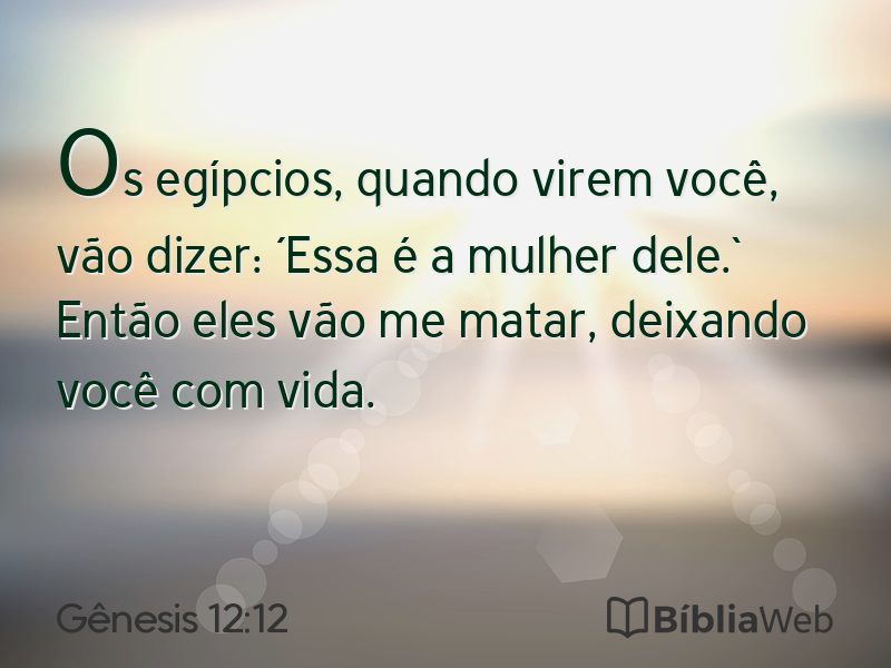Gênesis 12:12 em imagem para compartilhar