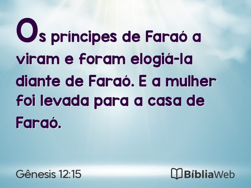 Gênesis 12:15 em imagem para compartilhar