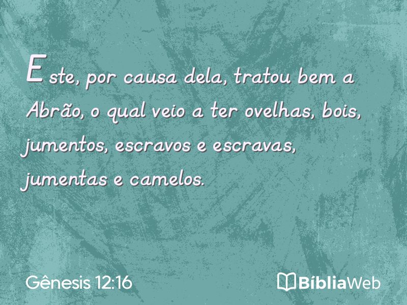Gênesis 12:16 em imagem para compartilhar