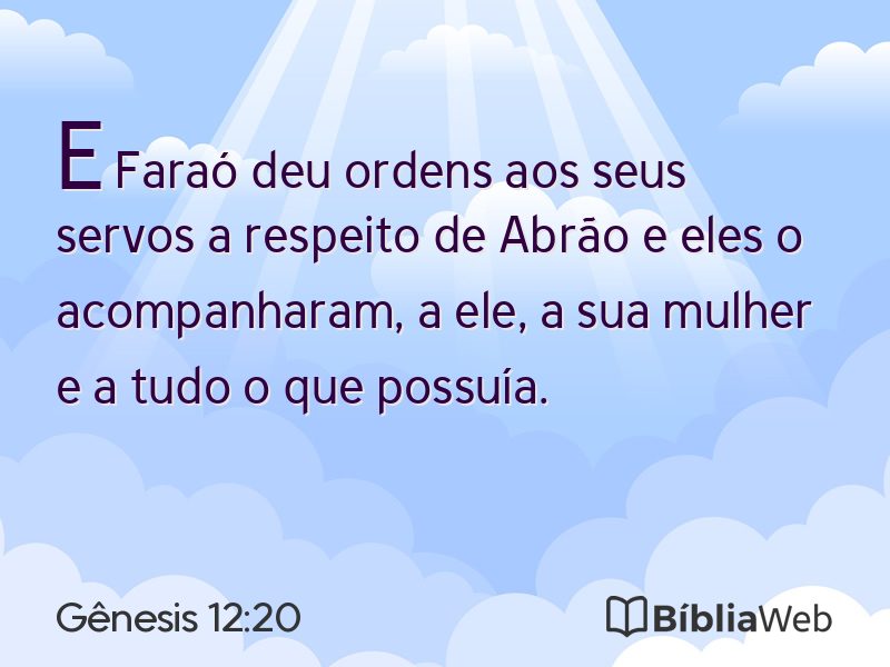 Gênesis 12:20 em imagem para compartilhar