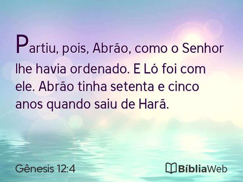 Gênesis 12:4 em imagem para compartilhar
