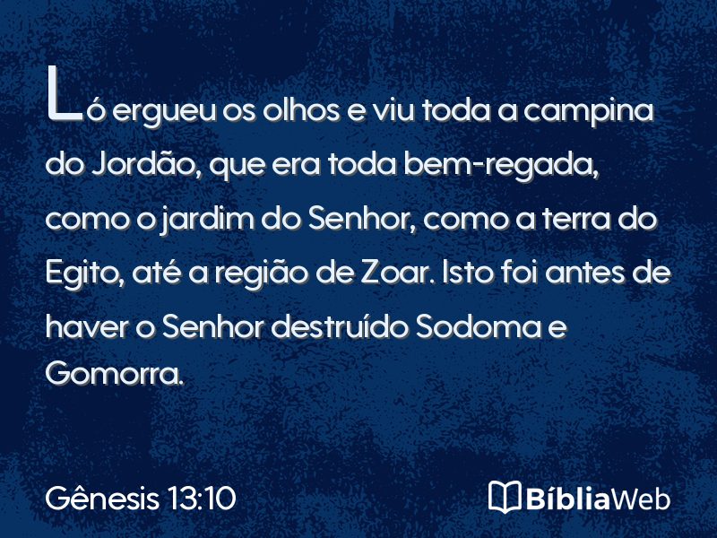 Gênesis 13:10 em imagem para compartilhar