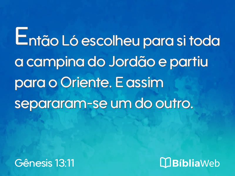 Gênesis 13:11 em imagem para compartilhar