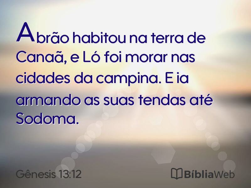 Gênesis 13:12 em imagem para compartilhar