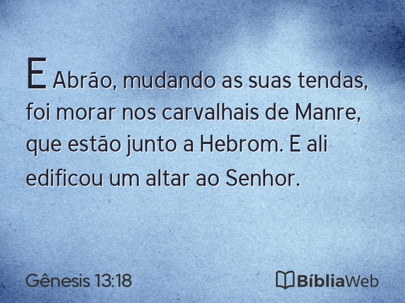 Gênesis 13:18 em imagem para compartilhar
