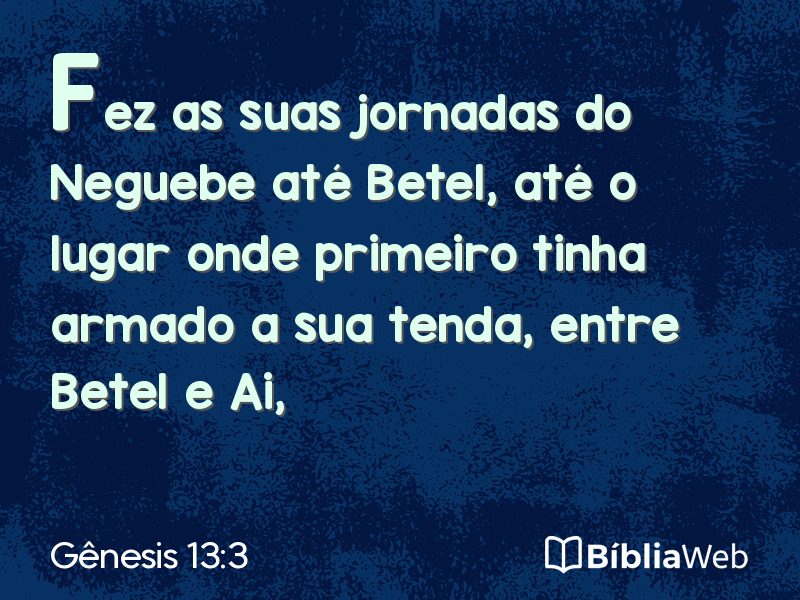 Gênesis 13:3 em imagem para compartilhar