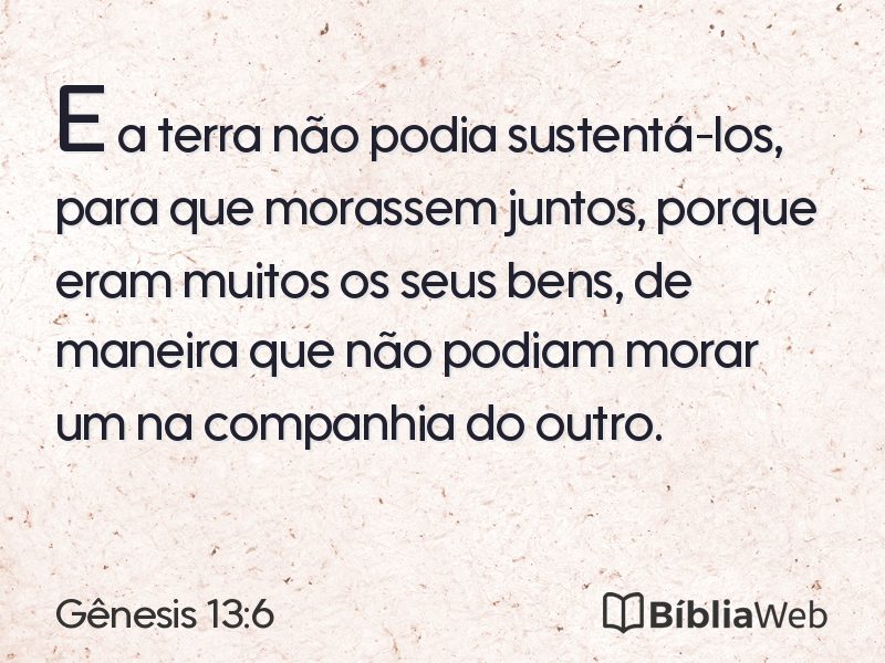 Gênesis 13:6 em imagem para compartilhar