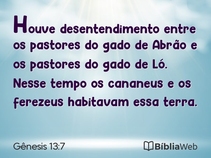 Gênesis 13:7 em imagem para compartilhar