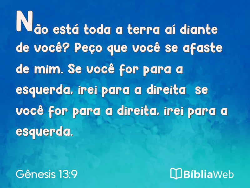 Gênesis 13:9 em imagem para compartilhar