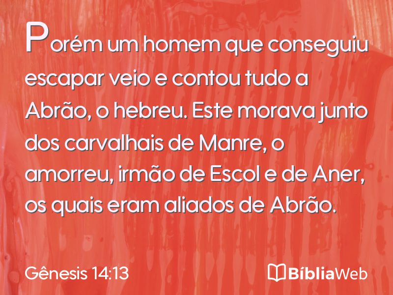 Gênesis 14:13 em imagem para compartilhar