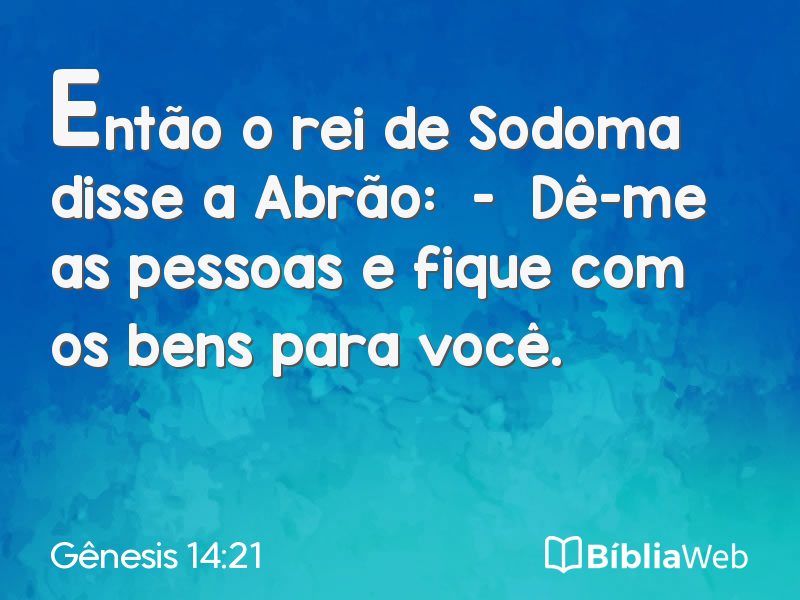 Gênesis 14:21 em imagem para compartilhar