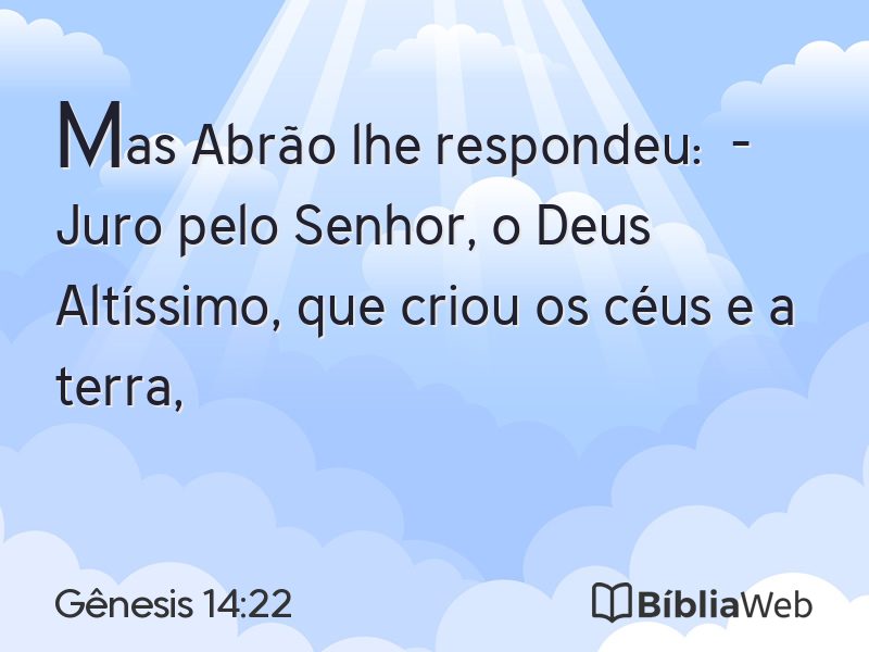 Gênesis 14:22 em imagem para compartilhar