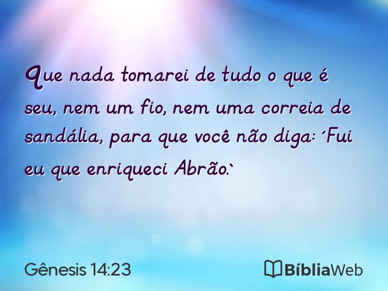 Gênesis 14:23 em imagem para compartilhar