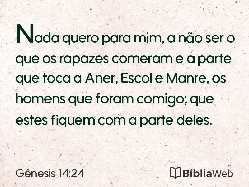 Gênesis 14:24 em imagem para compartilhar