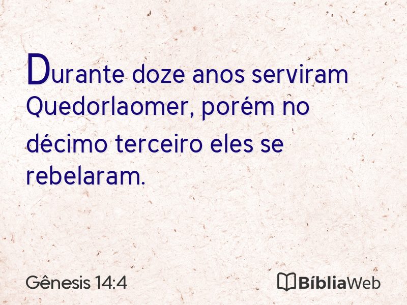 Gênesis 14:4 em imagem para compartilhar