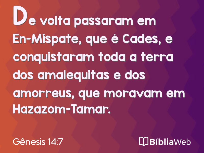 Gênesis 14:7 em imagem para compartilhar