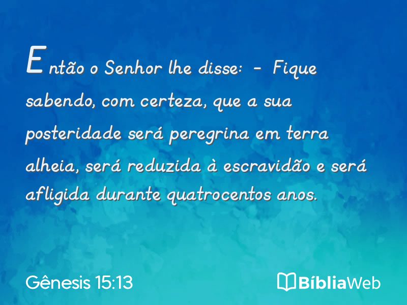 Gênesis 15:13 em imagem para compartilhar