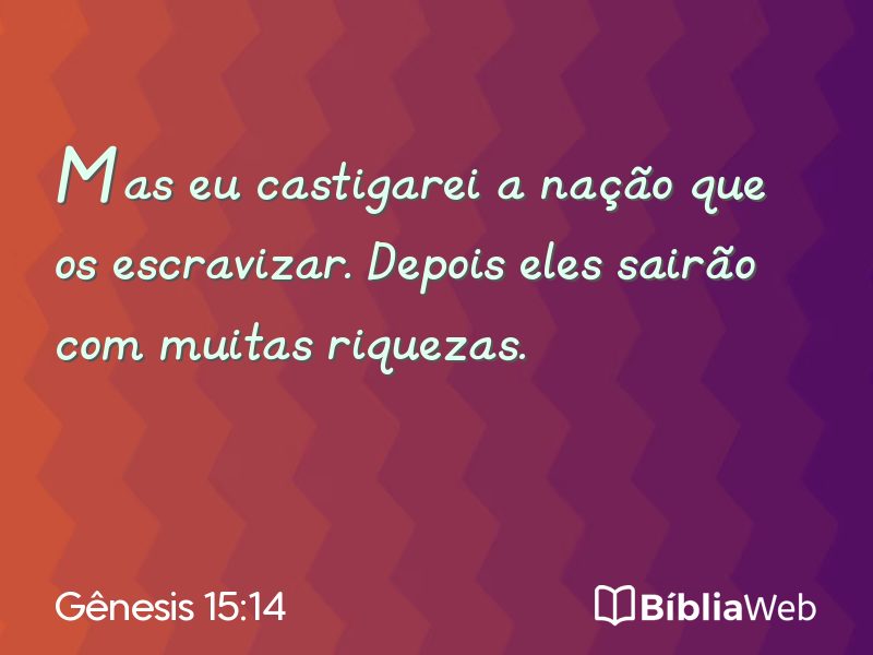 Gênesis 15:14 em imagem para compartilhar