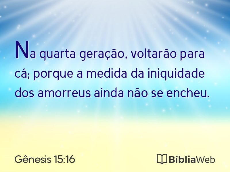 Gênesis 15:16 em imagem para compartilhar