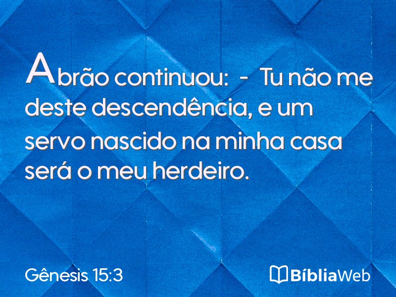 Gênesis 15:3 em imagem para compartilhar