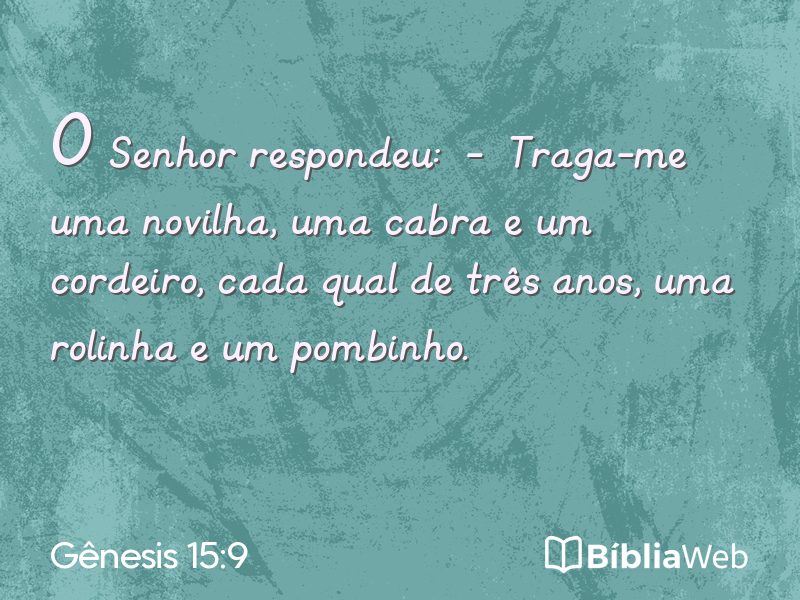 Gênesis 15:9 em imagem para compartilhar