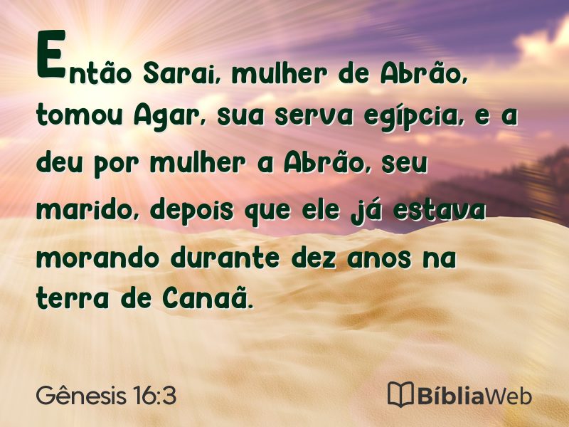 Gênesis 16:3 em imagem para compartilhar
