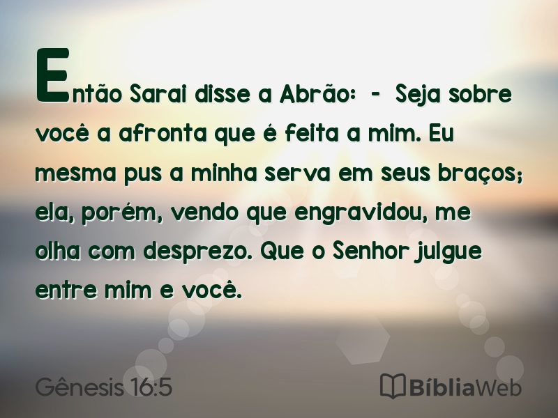 Gênesis 16:5 em imagem para compartilhar