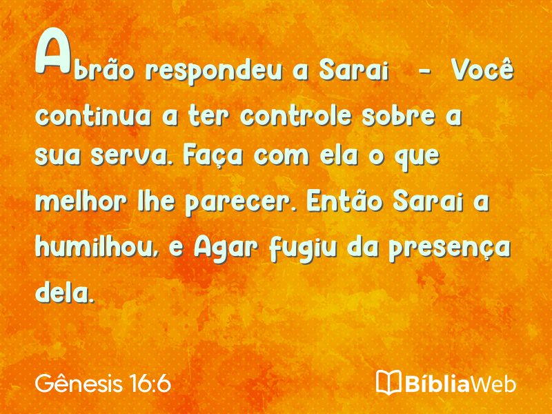 Gênesis 16:6 em imagem para compartilhar