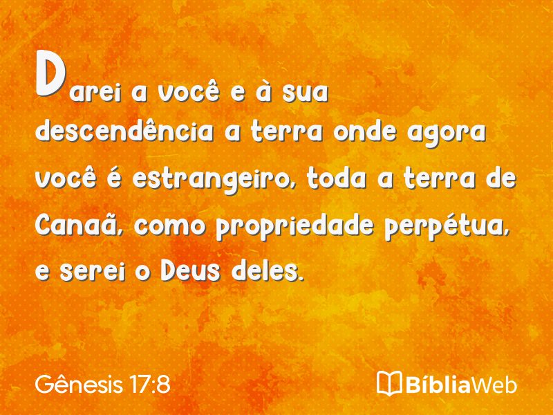 Gênesis 17:8 em imagem para compartilhar