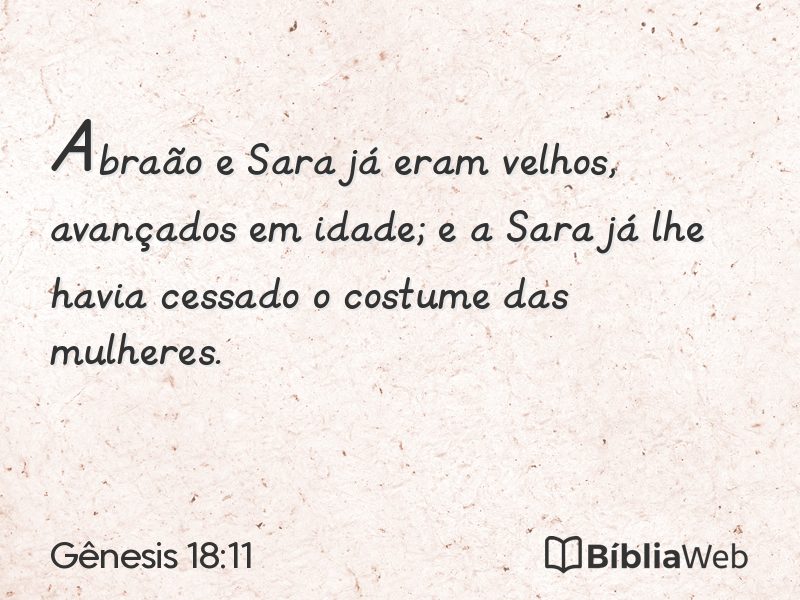 Gênesis 18:11 em imagem para compartilhar