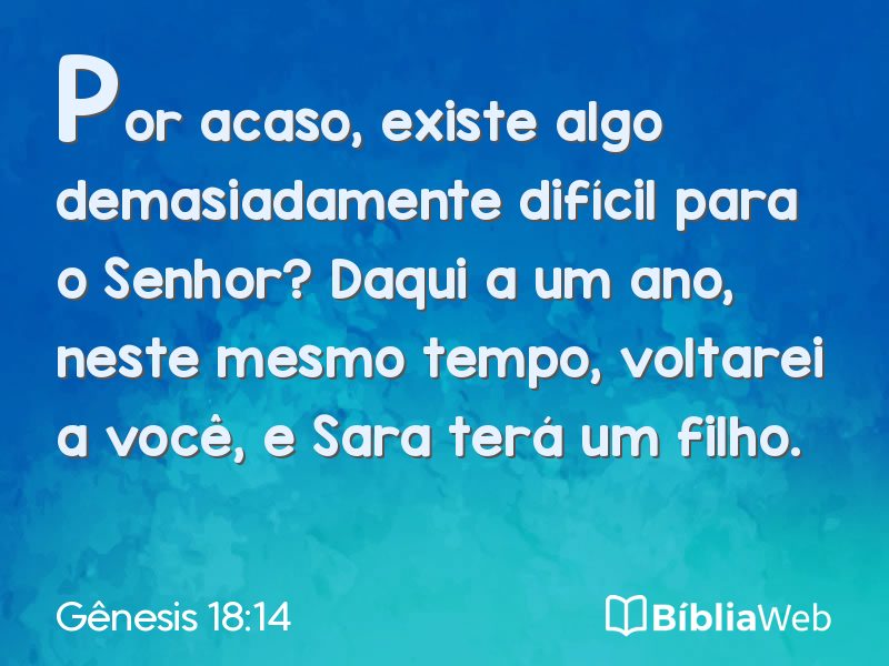 Gênesis 18:14 em imagem para compartilhar