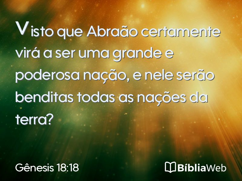 Gênesis 18:18 em imagem para compartilhar