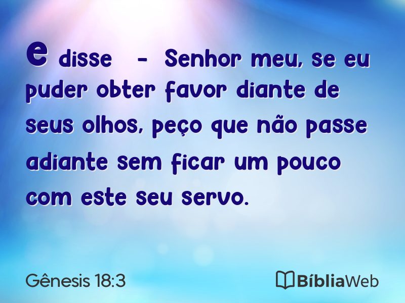 Gênesis 18:3 em imagem para compartilhar