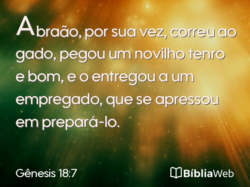 Gênesis 18:7 em imagem para compartilhar
