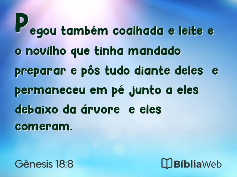 Gênesis 18:8 em imagem para compartilhar