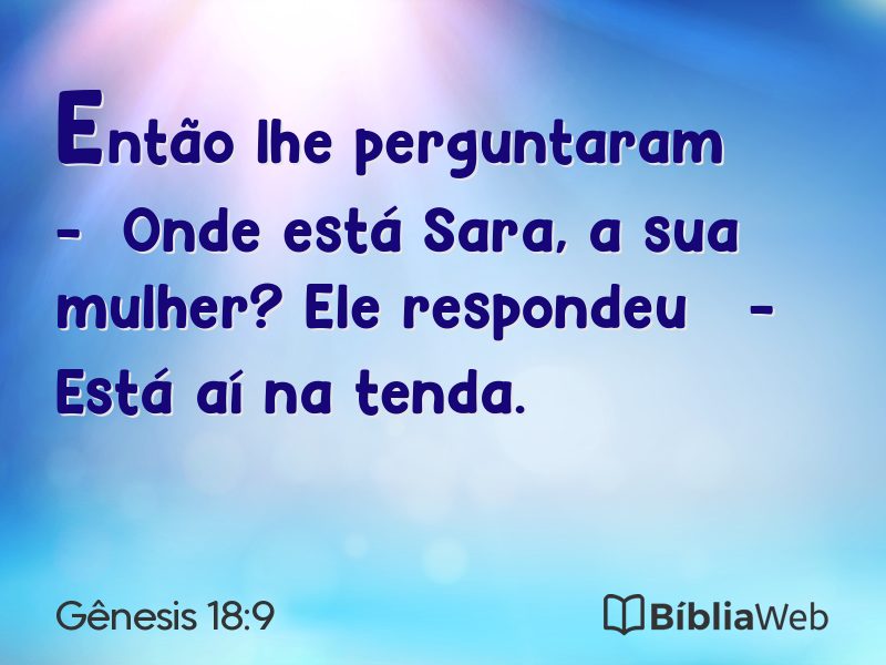 Gênesis 18:9 em imagem para compartilhar