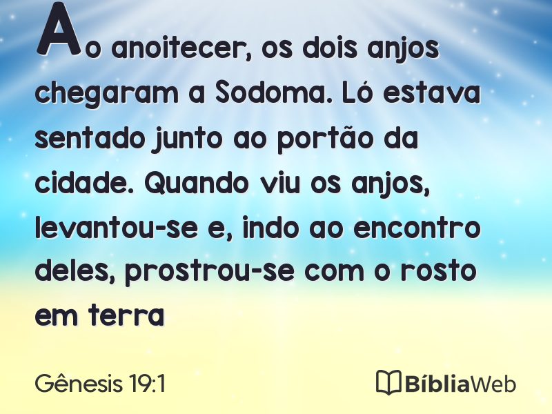 Gênesis 19:1 em imagem para compartilhar