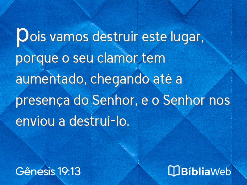 Gênesis 19:13 em imagem para compartilhar