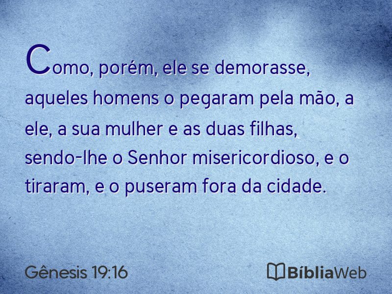 Gênesis 19:16 em imagem para compartilhar