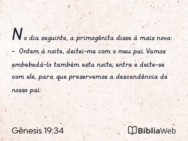 Gênesis 19:34 em imagem para compartilhar