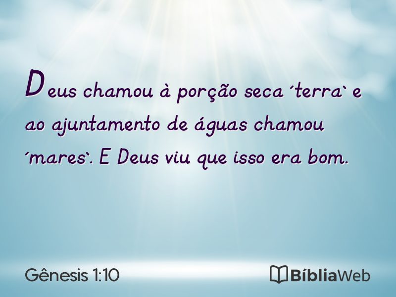 Gênesis 1:10 em imagem para compartilhar