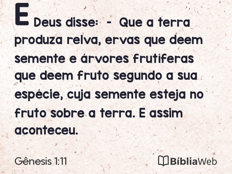 Gênesis 1:11 em imagem para compartilhar