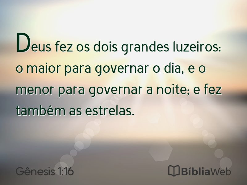 Gênesis 1:16 em imagem para compartilhar