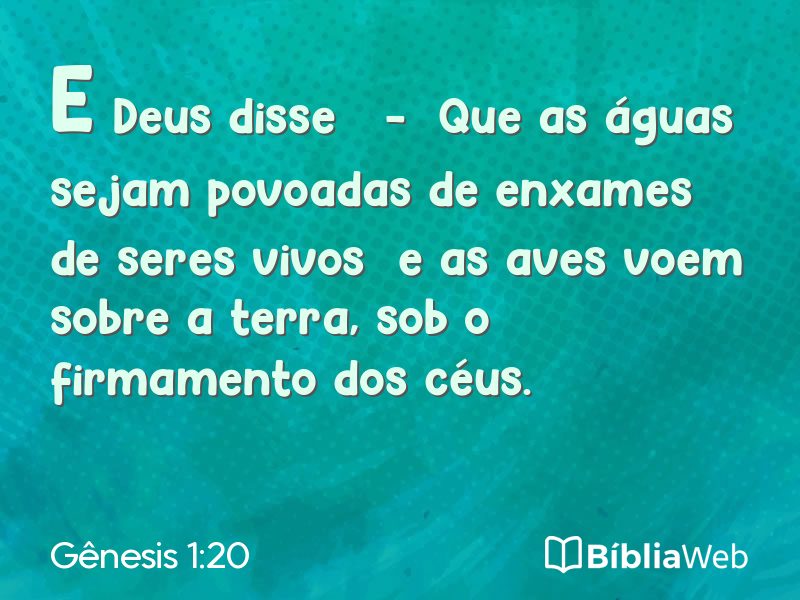 Gênesis 1:20 em imagem para compartilhar