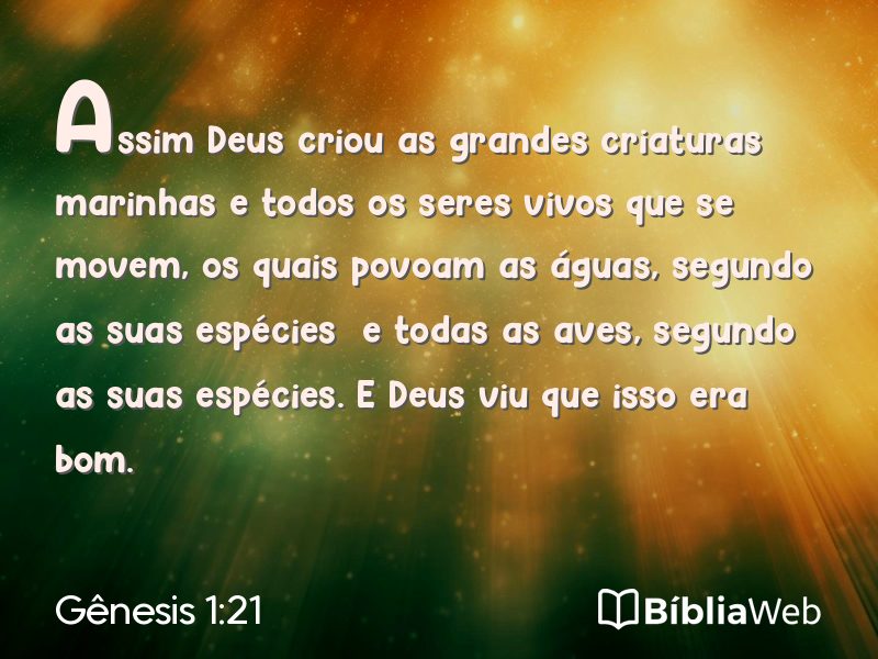 Gênesis 1:21 em imagem para compartilhar