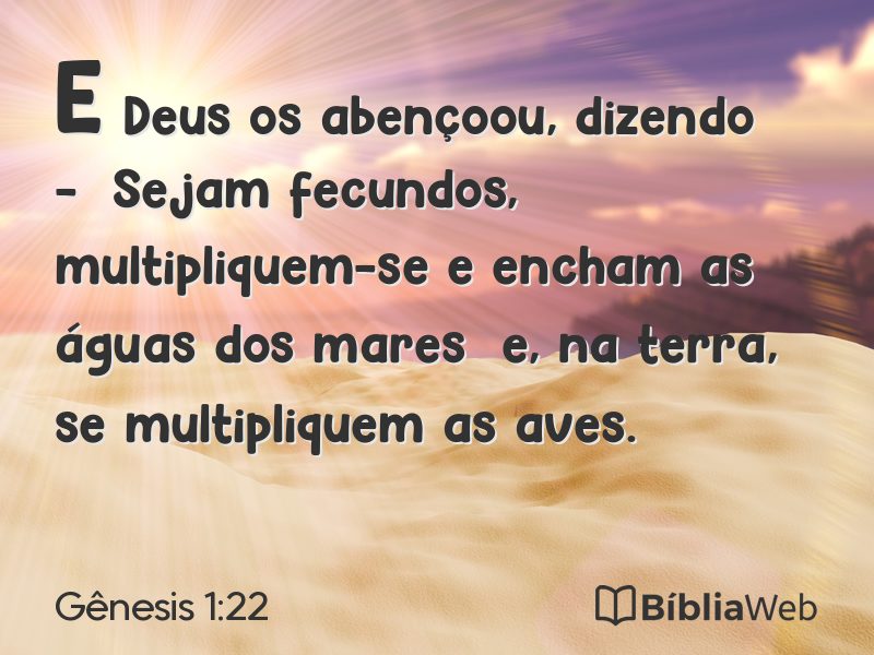 Gênesis 1:22 em imagem para compartilhar