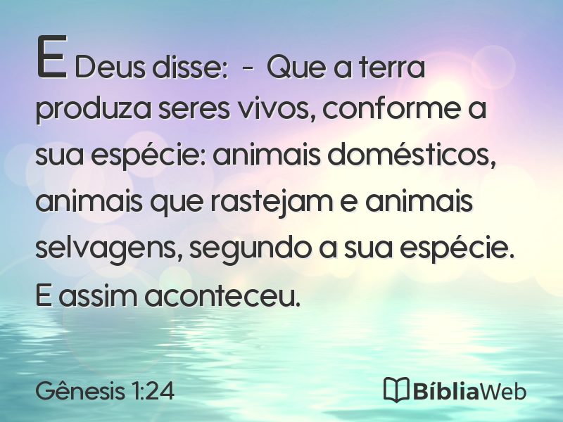 Gênesis 1:24 em imagem para compartilhar