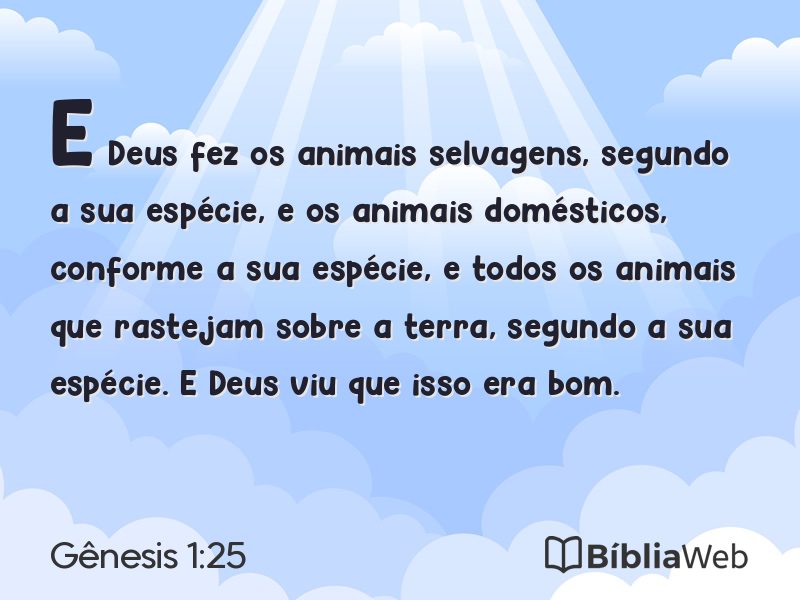 Gênesis 1:25 em imagem para compartilhar